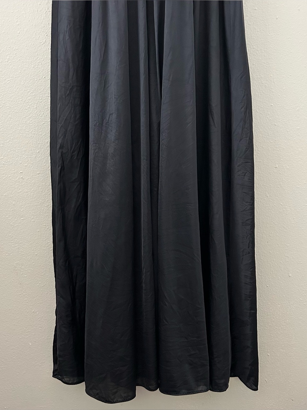 Vintage Shadowline Long Nightgown Lace Bodice Empire Nylon Intimate Size M Black - Picture 7 of 9